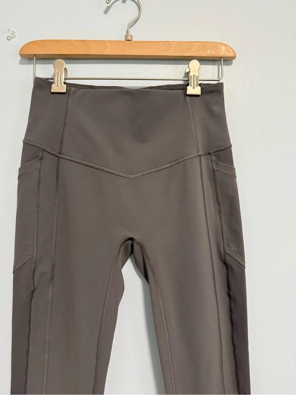 Lululemon All The Right Places Crop Leggings Gray Size 6 23” Side Pockets